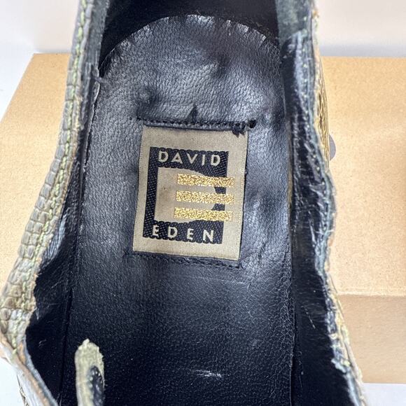 David Eden Turlock Men\'s Size 9 Genuine Crocodile Lizard Green Dress Shoes NICE main image 5